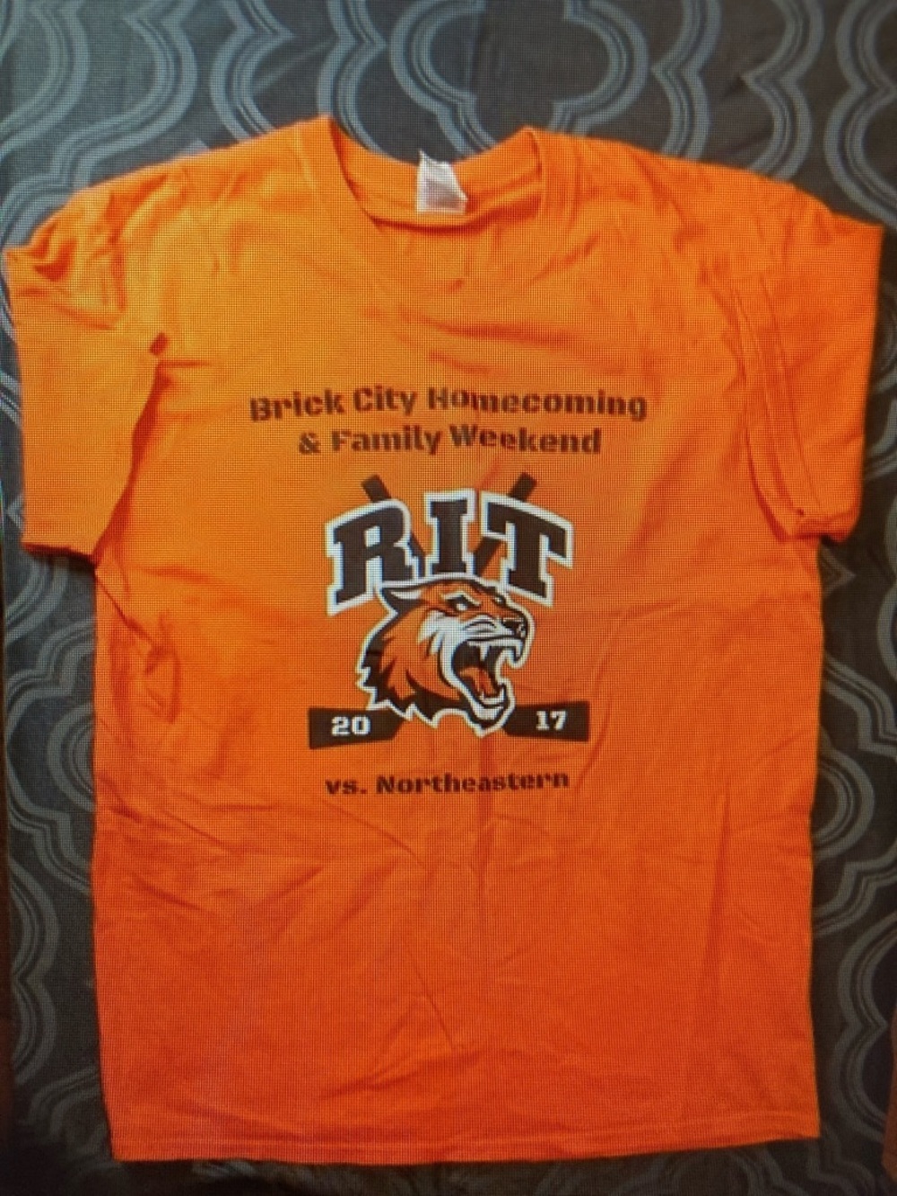 !it jeans Bright Orange Homecoming T-Shirt with Tiger Logo